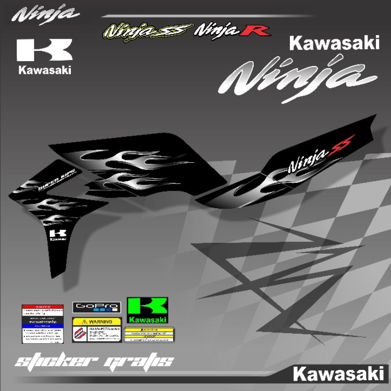 Striping Ninja R Terbaru / Stiker Variasi Motor Ninja R / Ss Variasi