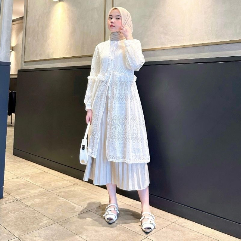 Outer Brukat Cardigan Brokat Lengan Panjang atasan outher brukat Outer Brokat outer Tulle outer Orga