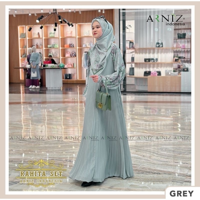 RAHITA SET (Dress + jilbab segi4 ) ORIGINAL BY ARNIZ COLLECTION