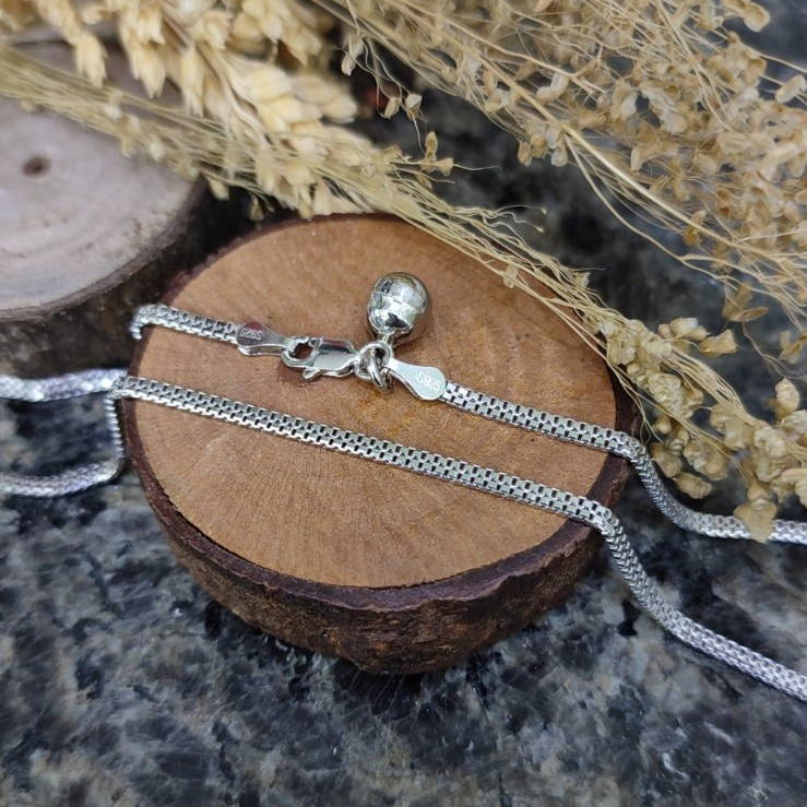 Gelang Kaki Rantai Italy Simple Asli Perak925