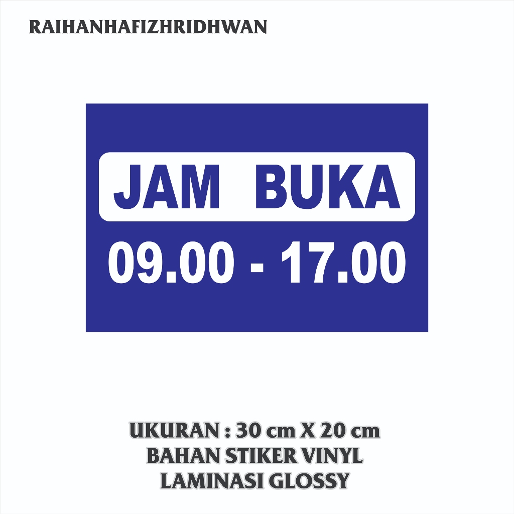 

STIKER VINYL JAM BUKA BISA CUSTOM