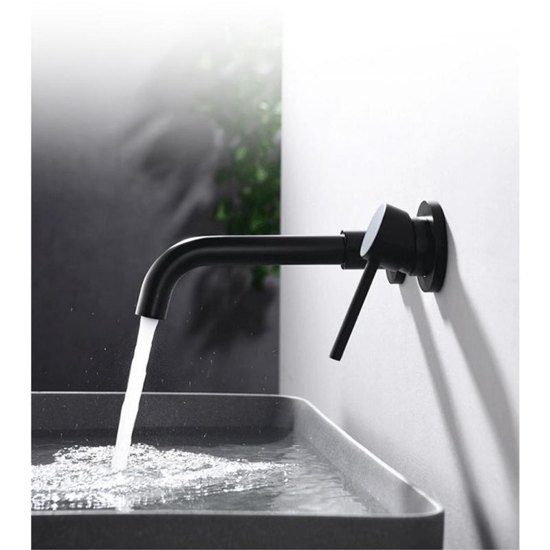 Kran wastafel Spoud kuningan Panas Dingin Black Dinding / Kran wastafel kuningan tanam dinding