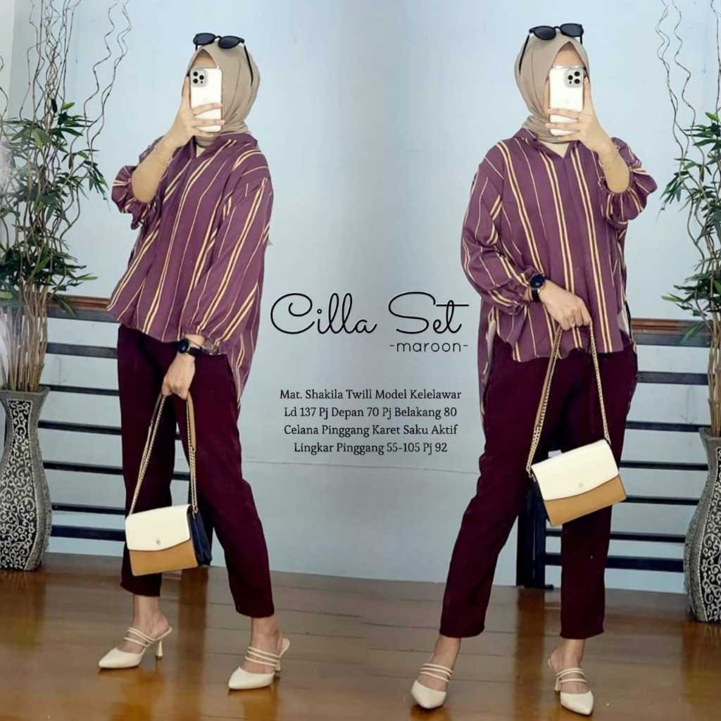 Cilla Set Shakila Twill Model Kelelawar