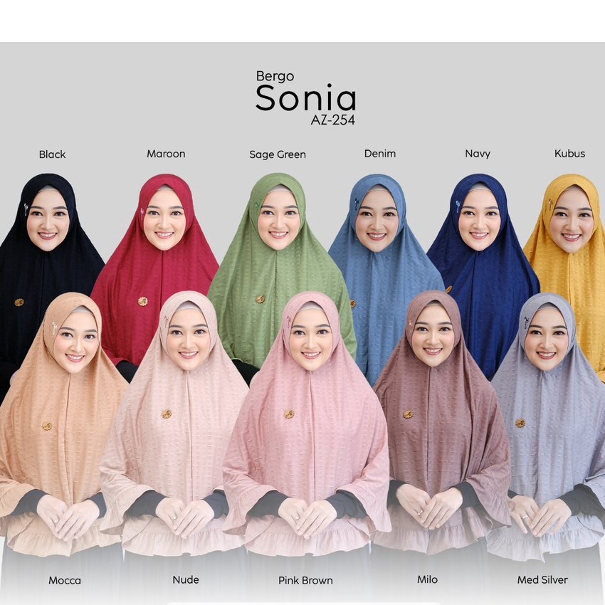 Sonia Jilbab JUmbo Azamka Model Syari Terbaru Bahan Jersey Tebal