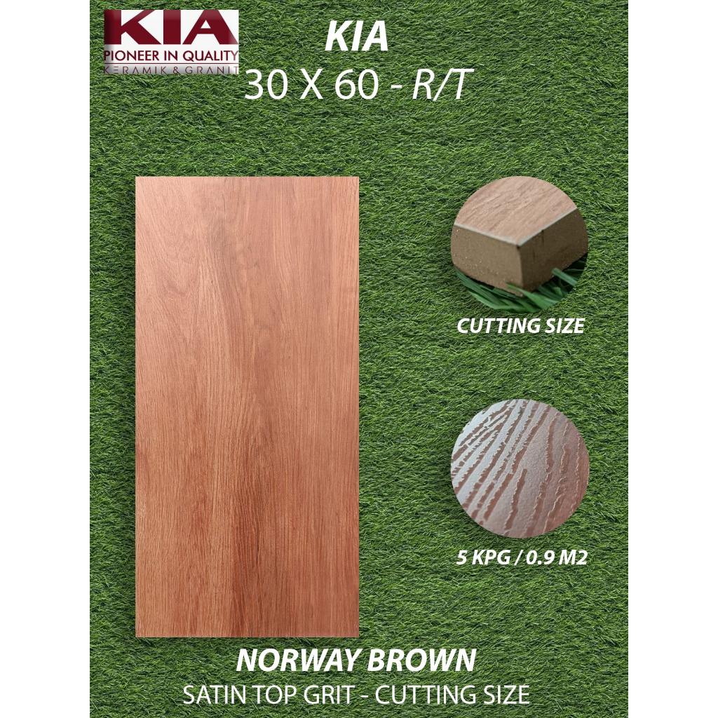 Keramik Dinding 30X60 KIA Rectified Norway Brown Kilat KW1 Pekanbaru Riau Kayu