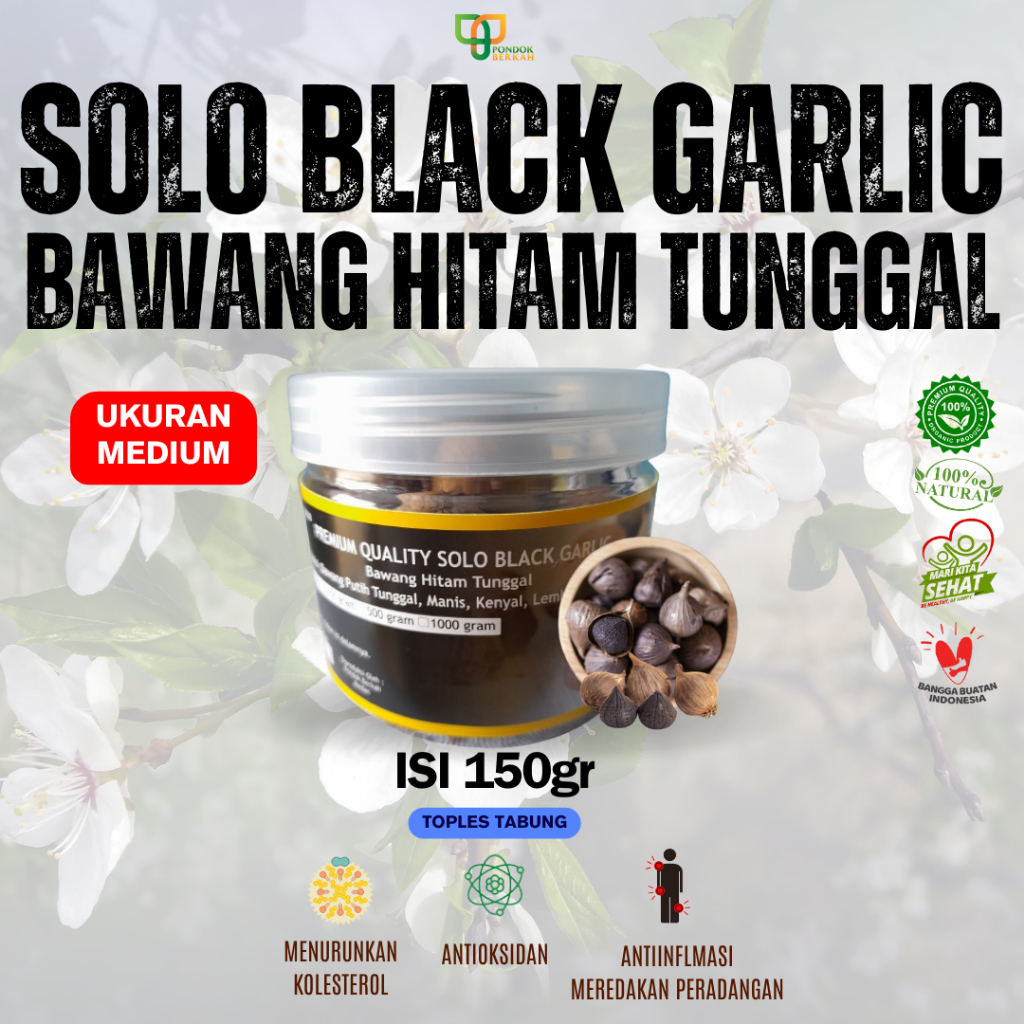 

Grade A Bawang Hitam Tunggal Solo Black Garlic Netto 150 gram Toples Tabung Terlaris Fresh