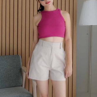 TERMURAH Amanda Shortpant Hotpants Fuschia Short Pants Highwaist Tere / Celana Pendek Wanita Hot