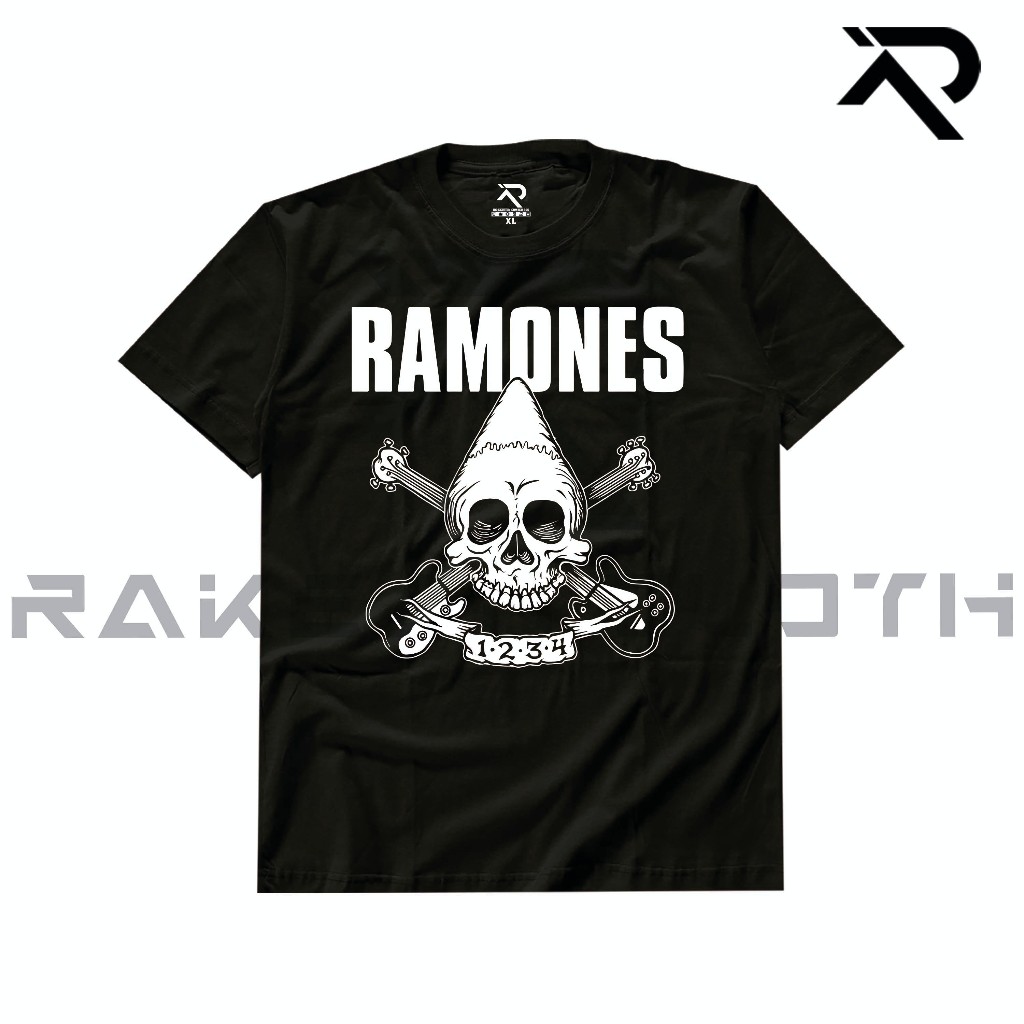 RKN Kaos Music Ramones MUS-37 Unisex Combed 30s HITAM