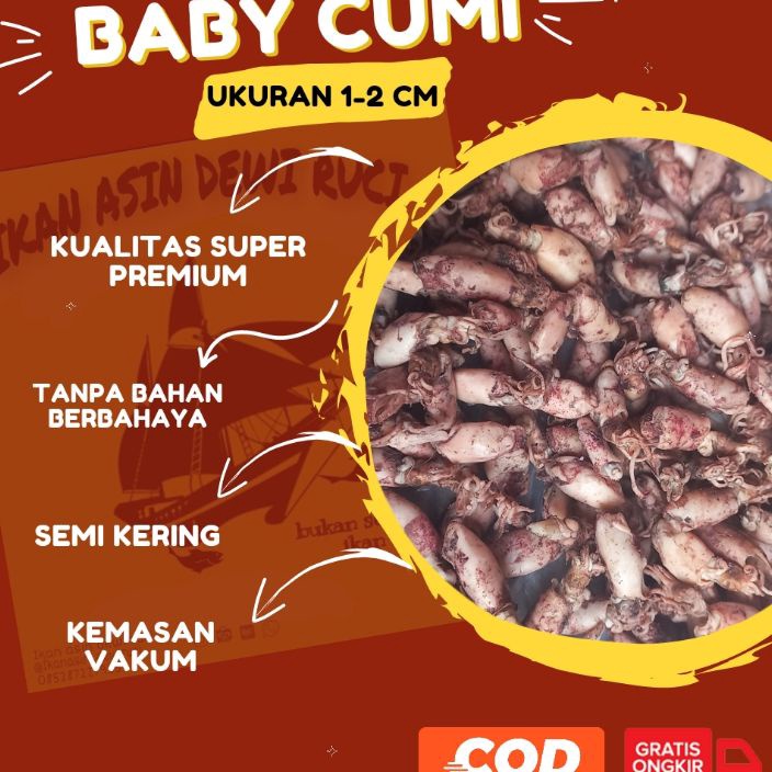 

KF7 Cumi asin Baby cumi cumi kecil bebi cumi 12cm 23cm 5 gram