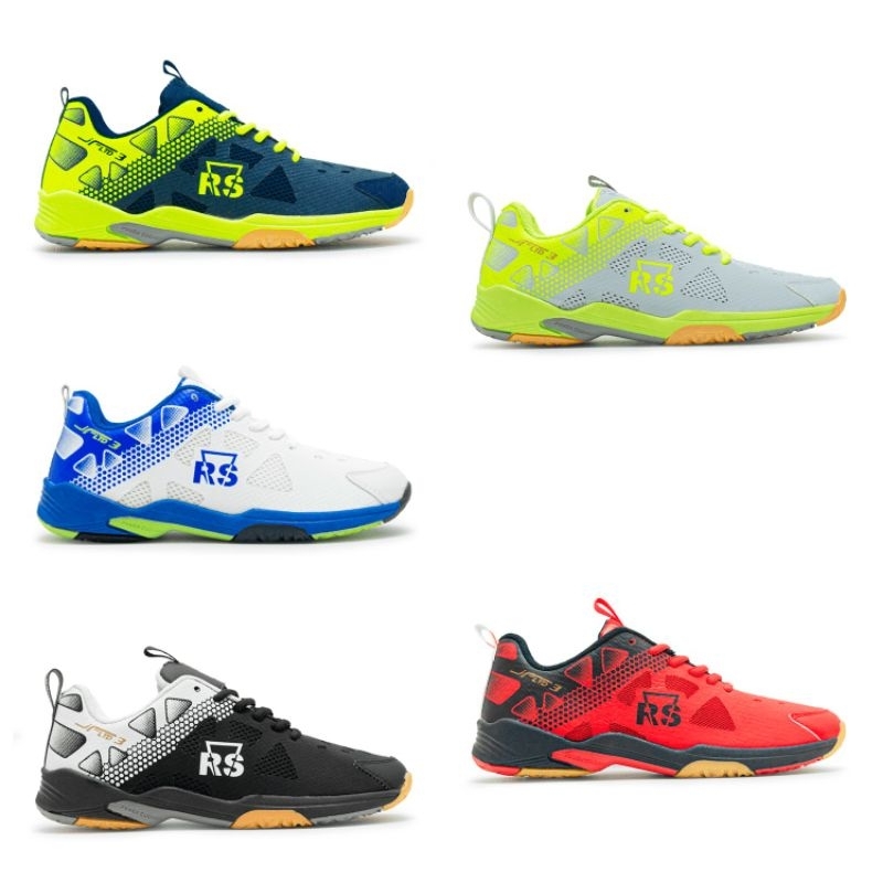 Sepatu Badminton RS Hitam Putih Size 39-43 Sepatu Olahraga Bulutangkis Tenis