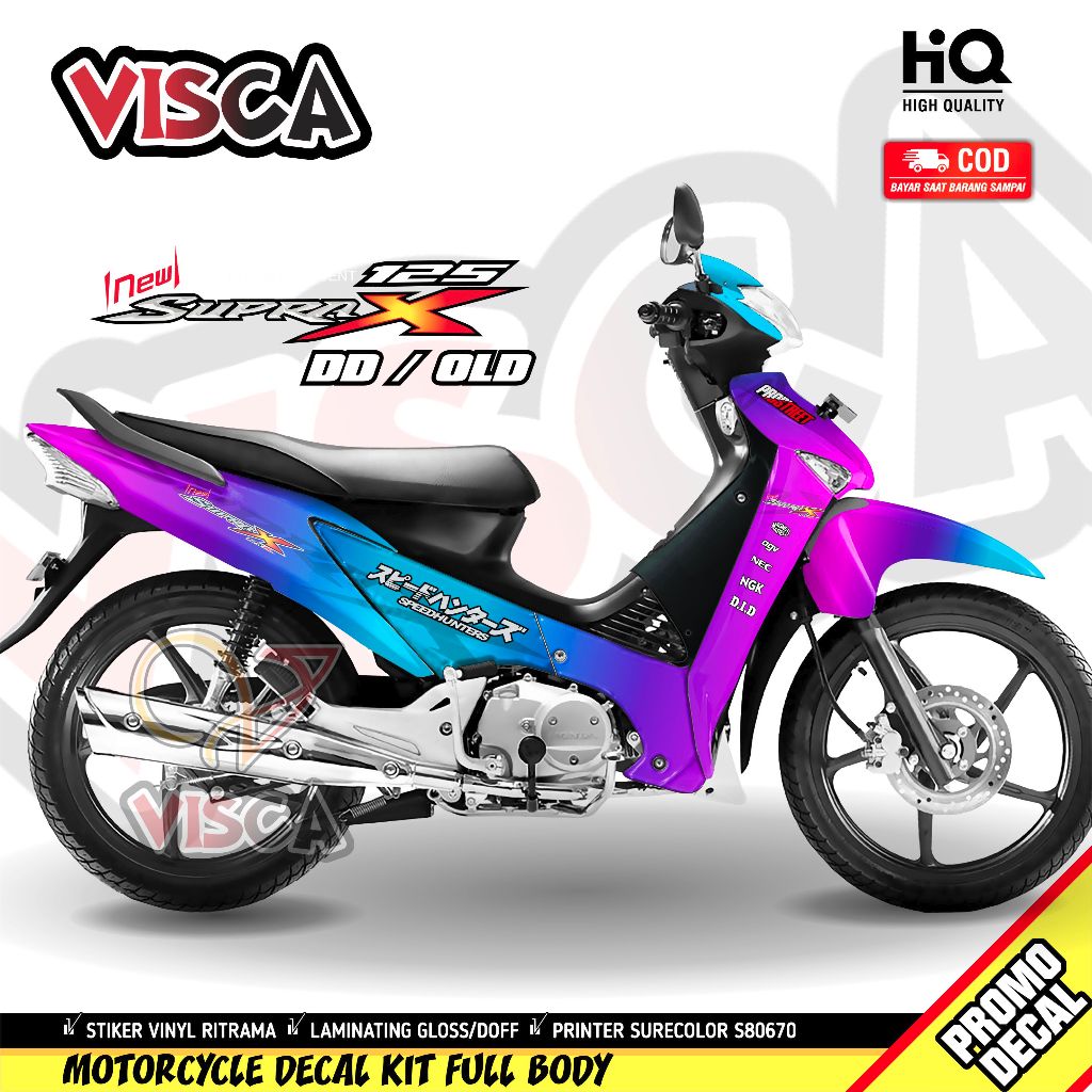 Decal Supra X 125 Lama Modif Keren Stiker Supra X 125 Lama Full Body Striping Supra X 125 Lama Varia