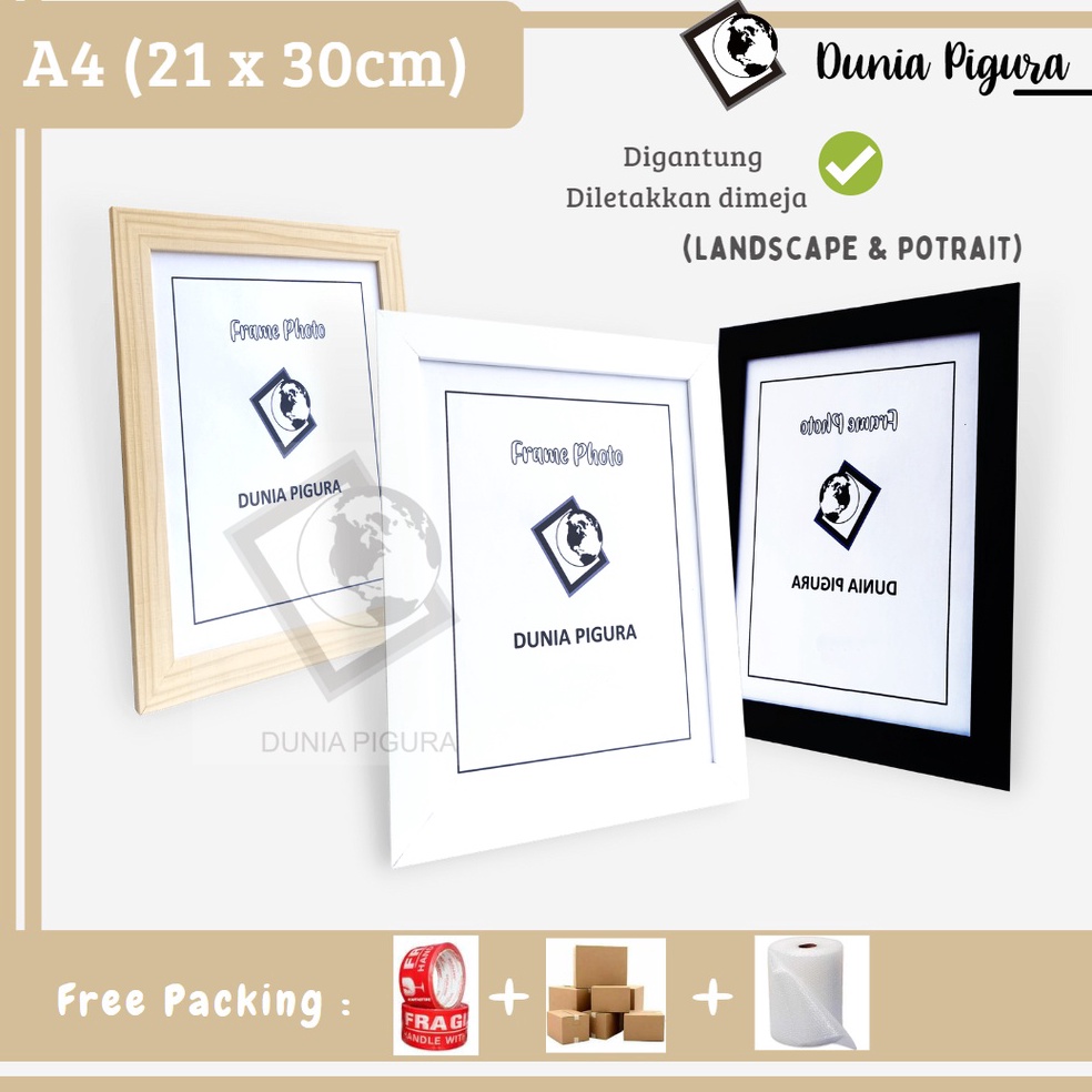 Harga Max Bingkai Foto A4 21x3cm PAKAI KACA Minimalis GROSIR  Pigura  Frame Foto  Frame piagam  Pigu