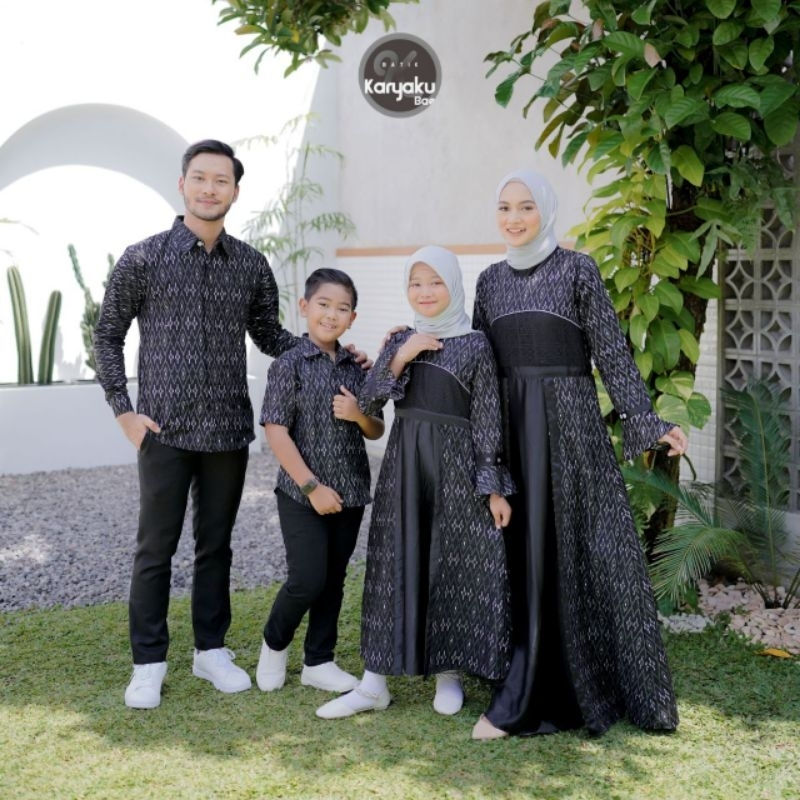 Gamis Keluarga Lebaran Dress Pesta Kondangan Baju Batik Couple Keluarga Modern Set Baju Couple