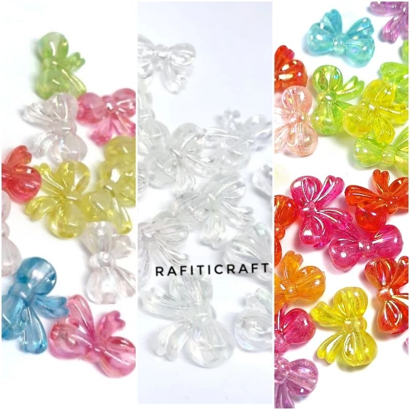 

(10pcs) Manik Pita Transparan Warna Kilap Ab || RafitiCraft