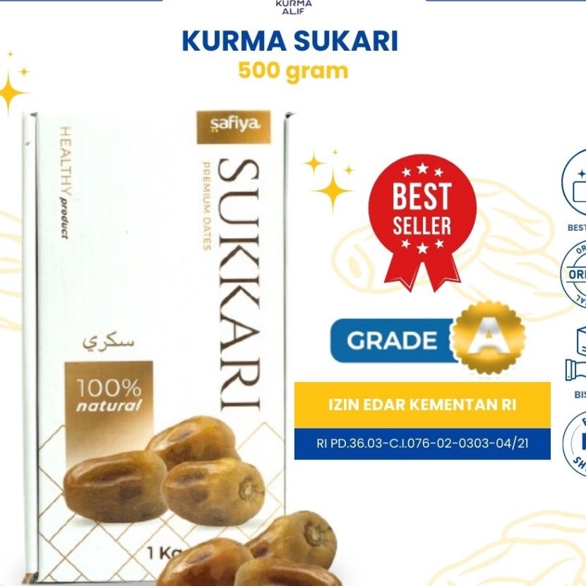 

KI3 Kurma Sukari Kurma Raja 5 Grams Manis Lembut Premium