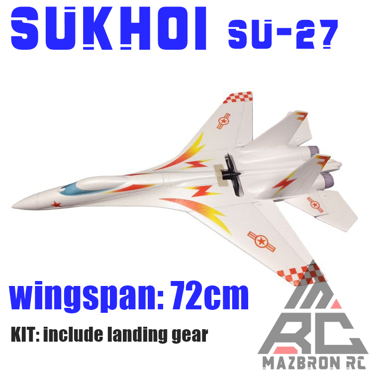 RC PLANE PESAWAT Sukhoi SU27 EPO Fighter Jet Wingspan 72cm