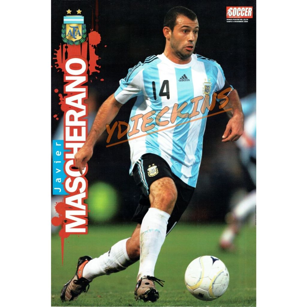 Koleksi Bola Edisi Poster Tabloid Soccer Javier Mascherano - Argentina