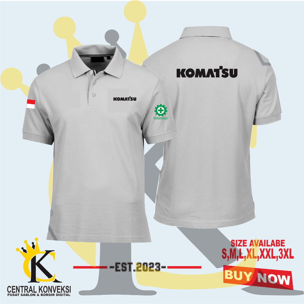 Poloshirt Kaos Kerah KOMATSU / Kaos Kerah Komatsu Logo Safety First Indonesia Terlaris Termurah
