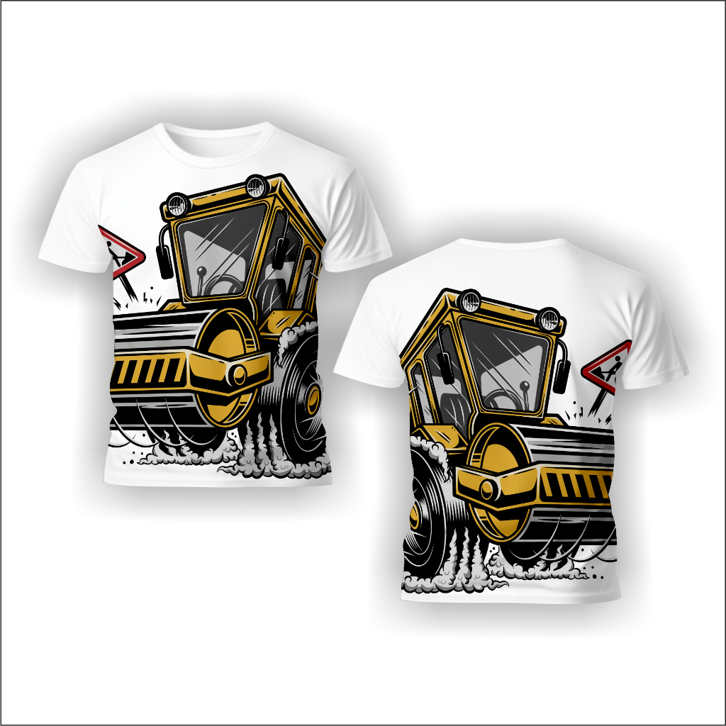 Baju Kaos Anak Konstruksi Alat Berat