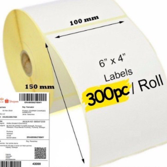 

modelTipe UYU719 label thermal label stiker barcode label pengiriman 1x15 3pcs