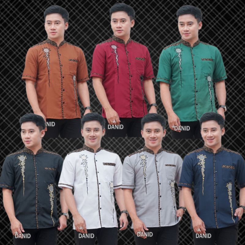 Termurah Baju Kemeja Koko Pria Lebaran Terbaru Edit Ramadhan dan Lebaran 2024 Best Seller Size S M L XL Baju Koko Muslim Pria Modern Kombinasi Bordir