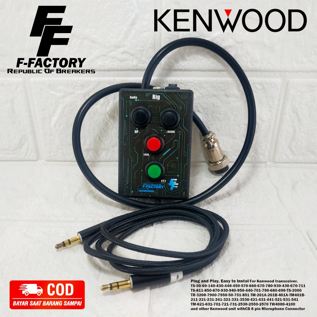 PTT Box Radio Komunikasi Rig Kenwood Konektor CB 8 Pin. TM-241 TM-201A-201B-401A-TM401B- 211-221-231