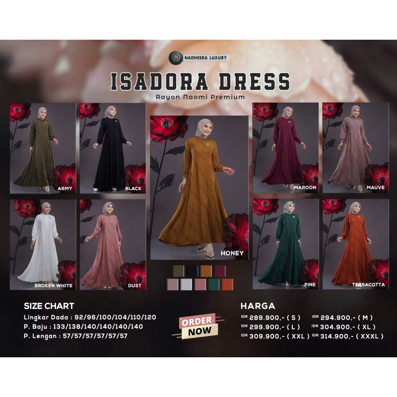 NEW PRODUK NADHEERA LUXURY || ISADORA DRESS BAHAN RAYON NAOMI PREMIUM BISA COD ✔️