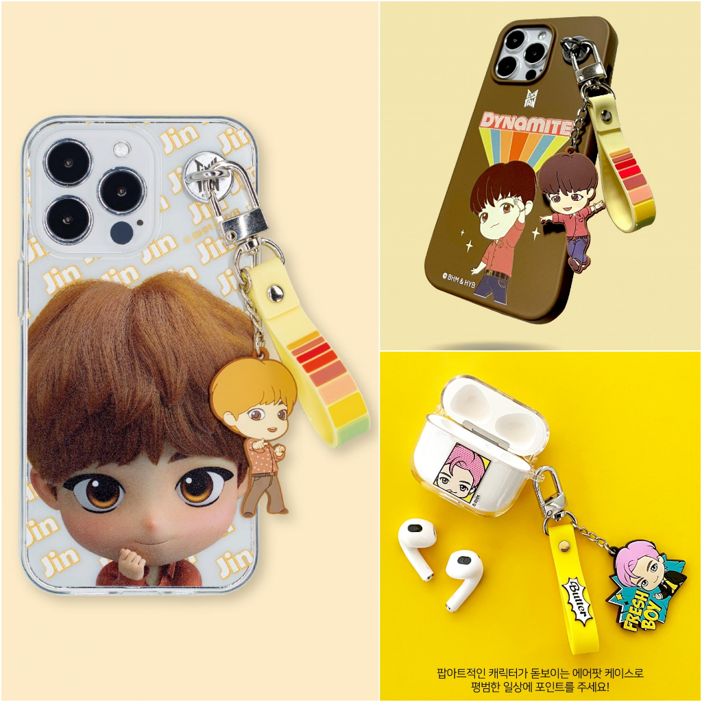 IPHONE 15 & AIRPODS 3 CASE TINYTAN OFFICIAL CASE CASING HP 14 13 PRO MAX KOREA BT21 BTS KPOP COVER C