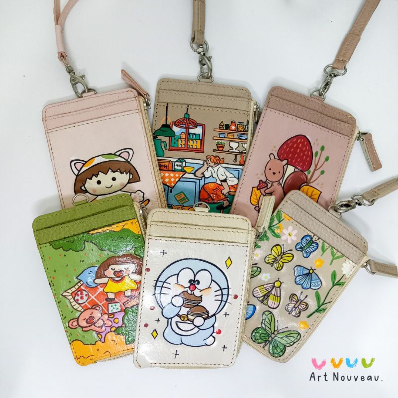 

art.nouveau - ID Card Lanyard / Name Tag / Lanyard ID Cardholder kulit sapi 100% / Gantungan Kartu ID