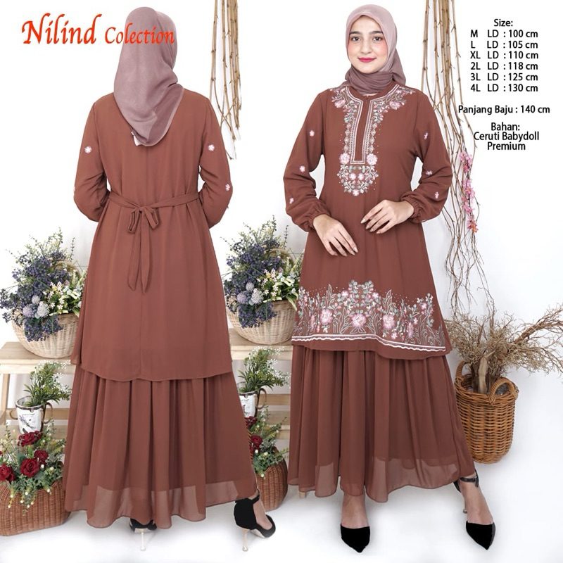 Gamis Ceruty Babydoll Premium | Gamis Ceruty Bordir Payet | Gamis Malaysia
