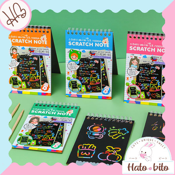 

Scratch note magic book kawai mini memo buku gambar ajaib lucu cute HB1652