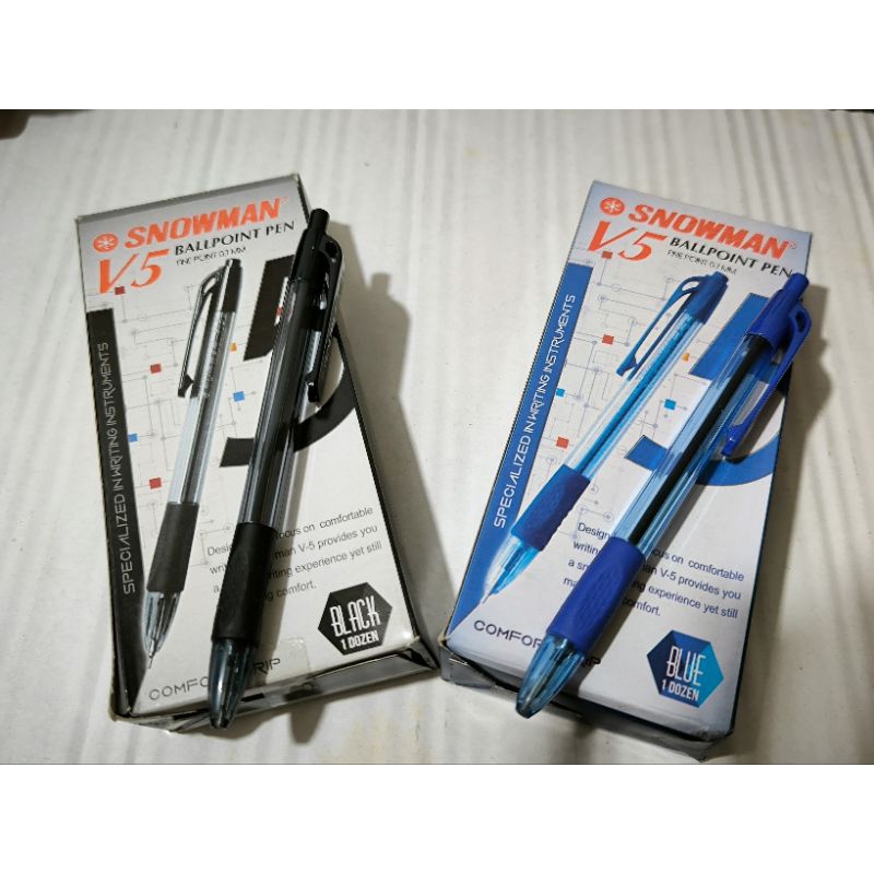

Pulpen Snowman V5 0.7mm black dan blue