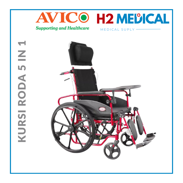 AVICO Kursi Roda Zeus 5 in 1 Kursi Roda Zeus Multifungsi Aluminium