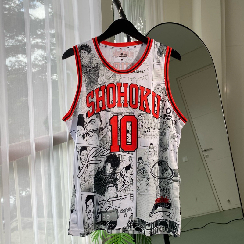 JERSEY BASKET SHOHOKU SAKURAGI SLAMDUNK ANIME #10 CUSTOM MOTIF