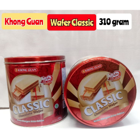 

KHONG GUAN Wafer CLASSIC - 310G - Kemasan KALENG - Wafer Dengan Krim Coklat