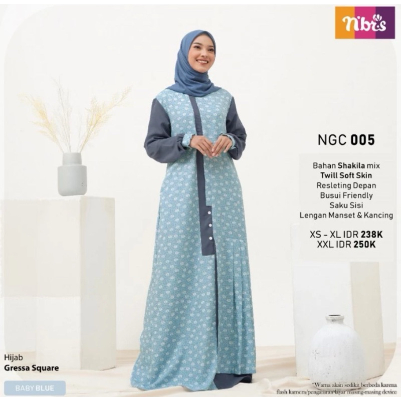 GAMIS DEWASA/ DRESS MUSLIM NGC 005 SALE/ NIBRAS ORI