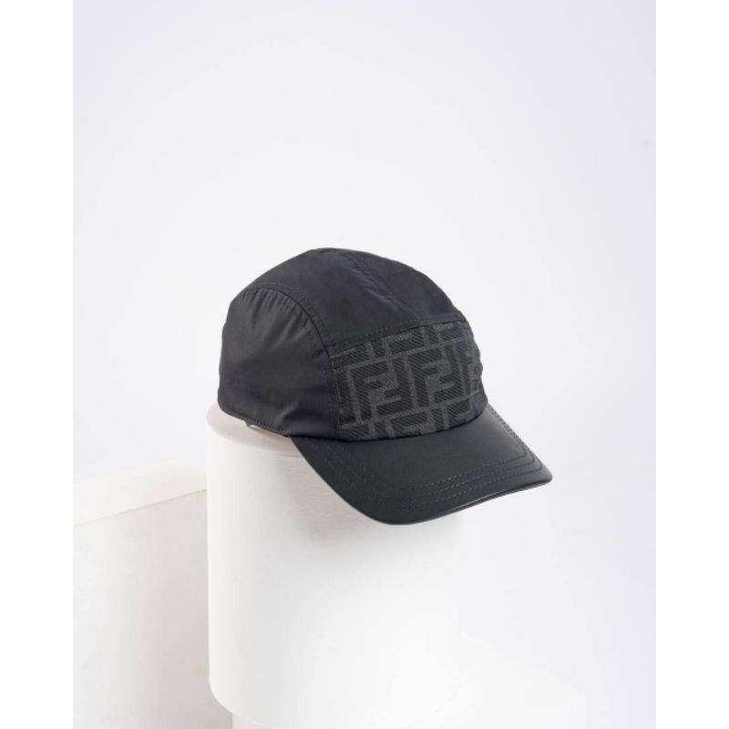 Topi Fendi monogrammed baseball cap black shadow