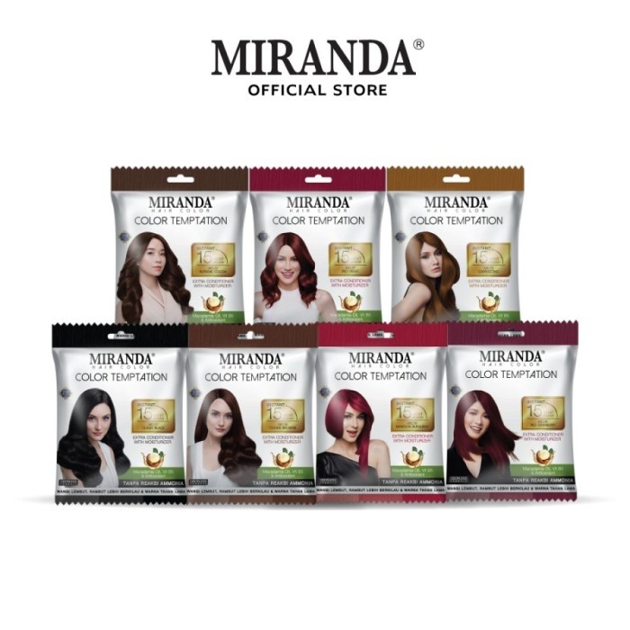 Miranda Hair Color Temptation Series (Cat Pewarna Rambut Sachet Instan 15 Menit) | Original Miranda 