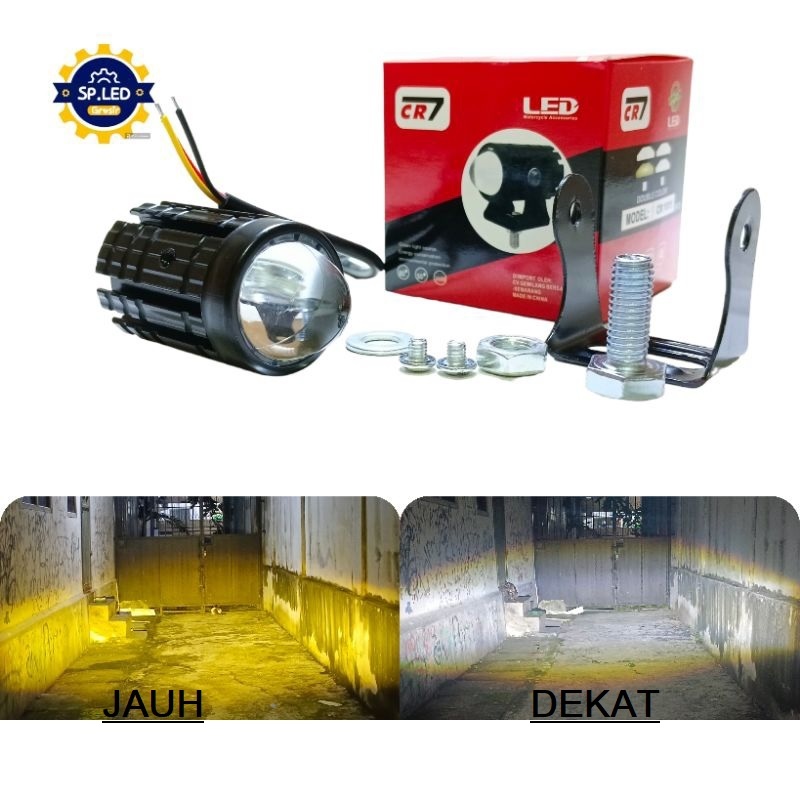 CR7 Lampu tembak D2 Laser dua warna cr 7 d2 mini lampu tembak laser gun d2 mini putih kuning jauh de