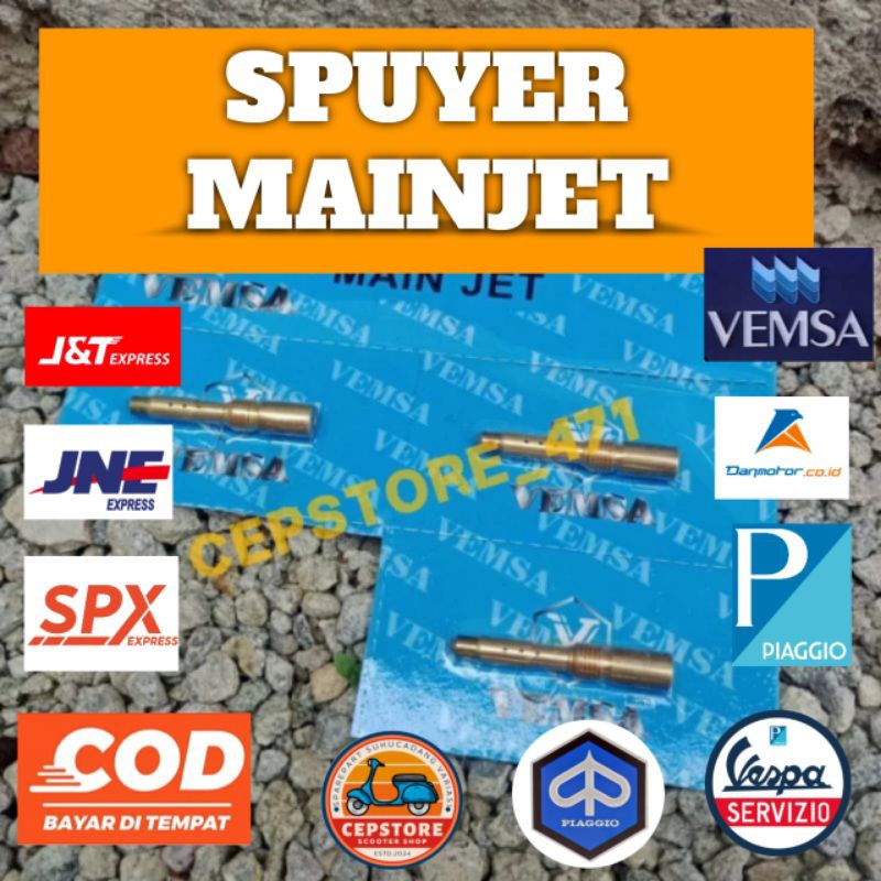 Spuyer mainjet set karburator vespa ps ukuran 120 E-1 92