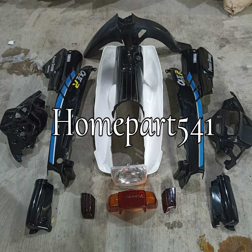 FULL SET BODY YAMAHA ALFA SET LAMPU DEPAN + MIKA SEIN DEPAN + MIKA STOP STOPLAMP + STRIPING ALFA TAH