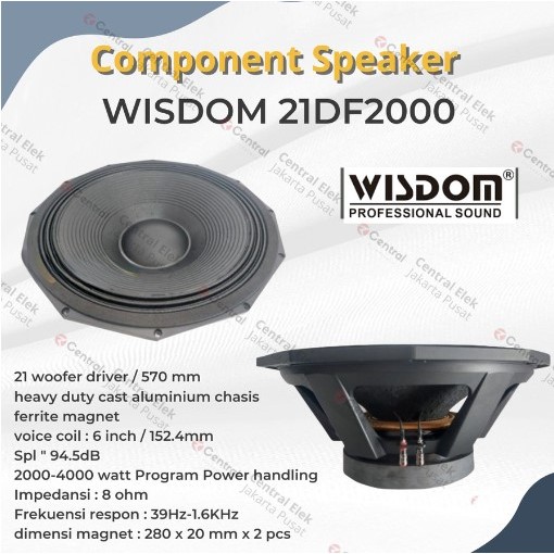 Speaker Komponen Wisdom 21df2000 / 21 df 2000 / 21df 2000 21 inch