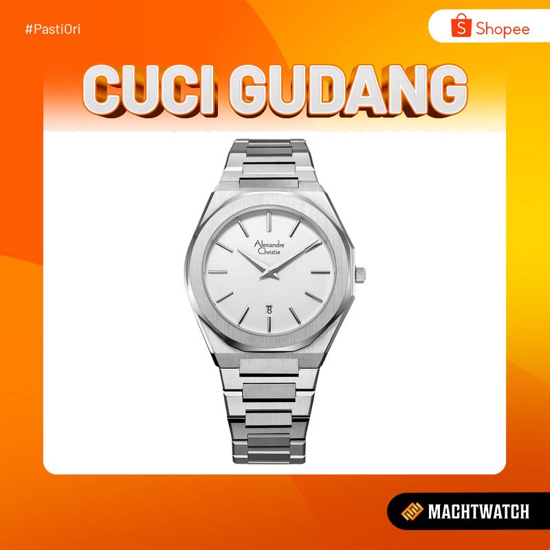 Promo Cuci Gudang Alexandre Christie Classic AC 8600 MD BSSSL Silver Dial St.Steel Strap [No Box]