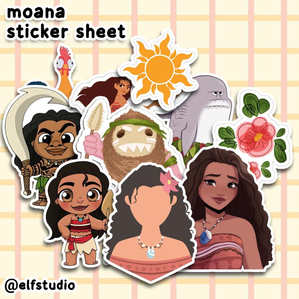 

Stiker Moana Princess Sticker Animasi Kartun Planner DIY Scrapbook Journal Book Dekor Disney Buku Jurnal Lucu Beach