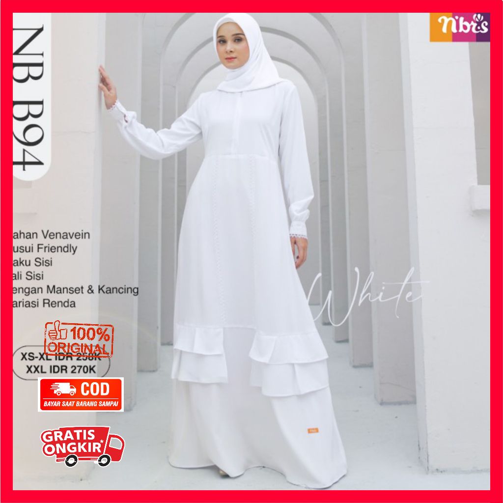 NIBRAS NB B94 GAMIS PUTIH DEWASA NBRS