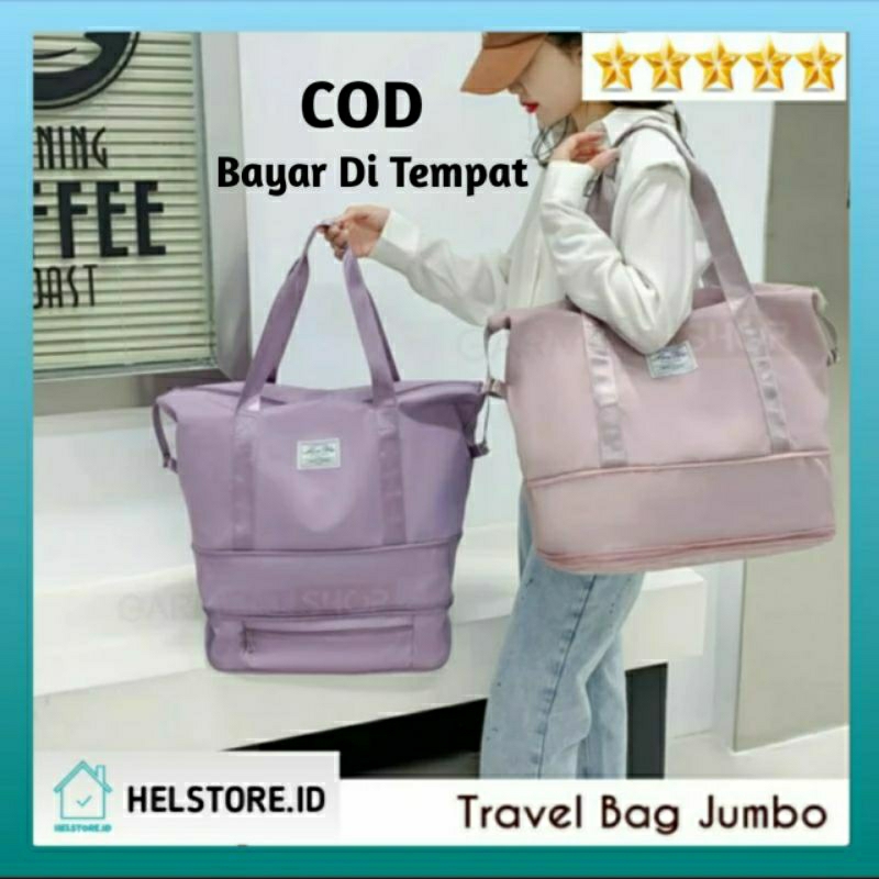 TAS TRAVEL BAG JUMBO TAS JINJING TAS GYM / Tas Jinjing Besar Portable Anti Air Bisa Kecil Besar Sesu