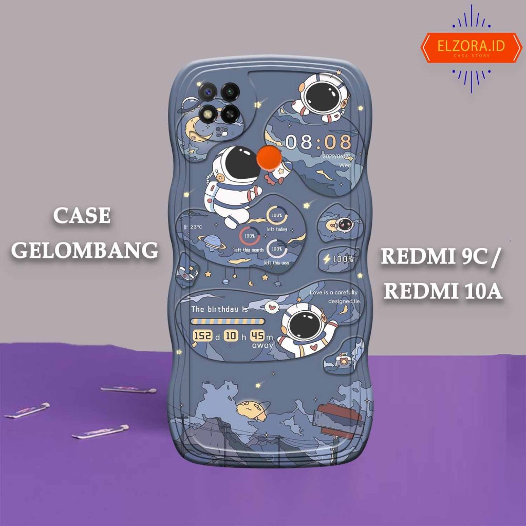 Soft Case Gelombang Hp Xiomi Redmi 9C - Xiomi Redmi 10A - Case Pro Camera - Fashion Case Motif Astro