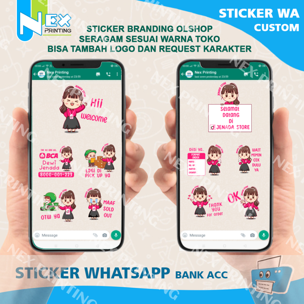 Jasa Sticker Whatsapp Telegram olshop Sticker Wa custom design branding sales logo toko akun bank re