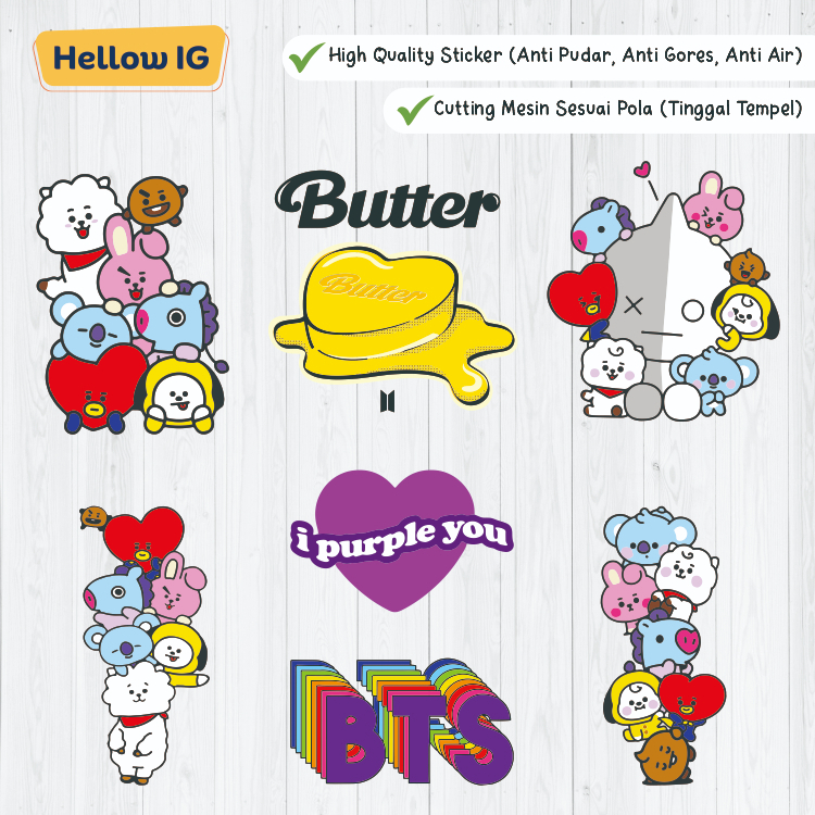 

STIKER BTS BT21 | STICKER PACK | WATERPROOF LUCU GELAS BOTOL HP KOPER PREMIUM