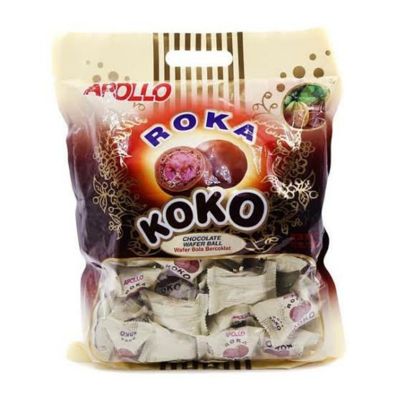 

Roka Wafer Chocolate Ball 50pcs Apollo Roka Koko Chocolate Susu Pandan Chocolate Wafer Ball